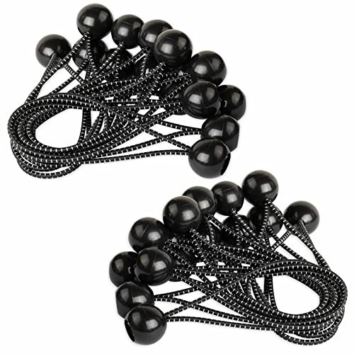 Tendeur Bache,Tendeur Elastique,50 Pièces Tendeurs en Caoutchouc avec Boule,Corde Elastique pour Bache,Tentes,Bâches,Camping
