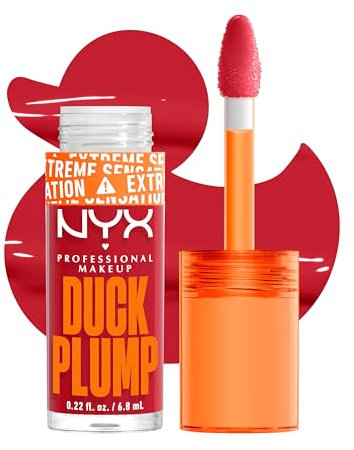 NYX Professional Makeup Duck Plump, Brillo de Labios, Efecto Volumen Instantáneo, Con Jengibre Picante, Fórmula Vegana, Tono: Cherry Spice