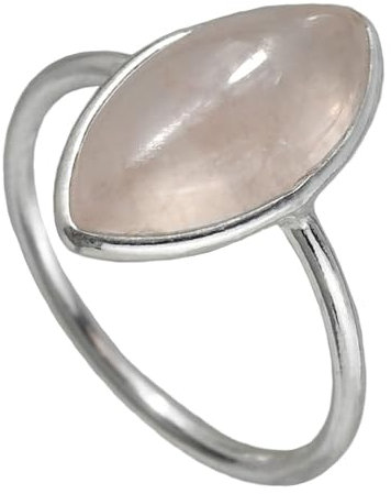 I-be, Rosenquarz Edelstein Ring 925 Sterling Silber, 1053 Narvette (54)