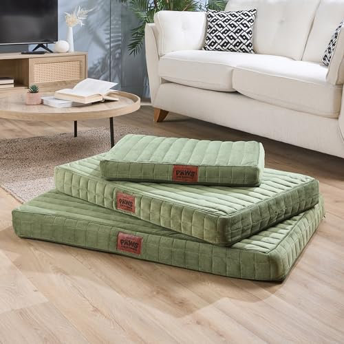 Slumberdown Orthopedic Large Dog Bed - Supportive, Cushioned & Washable Crate Mattress for Dogs & Cats | UK-Made, Joint & Pressure Relief, Edge-to-Edge Support, Green