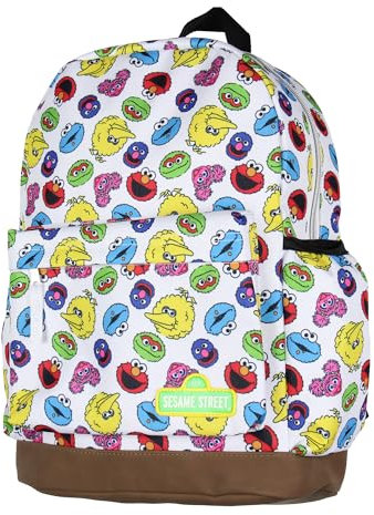 Sesamstraße Elmo Big Bird Krümelmonster Streudruck Gesichter Reise Schule Rucksack für den täglichen Gebrauch