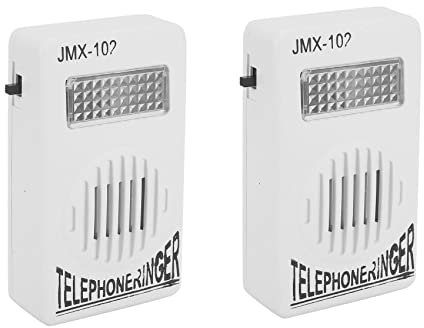 Uikdjgu 2X RJ11 Adapter Louder Telephone Ring Flash Amplifier Ringer for Landline Telephone