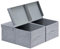Homsorout Storage Box with Lids - Large Collapsible Linen Boxes for Shelves, 2 Pack Decorative Storage Basket Wardrobe Organiser for Clothes, XL Grey