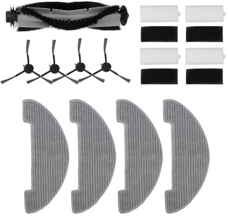 Parti di Ricambio per Aspirapolvere Robot Vactidy Nimble T7 T8 Ad Alta Efficienza, Include 1 Spazzola Principale, 4 Spazzole Laterali, 4 Filtri,4 Filtri in Cotone,4 Panni per Scopa