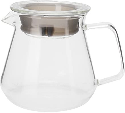 Bouilloire en Verre de Pot en Verre de Cafetière en Verre pour le café infusé, Pots de Cafetière de Serveur de café en Verre ambré (500ML)