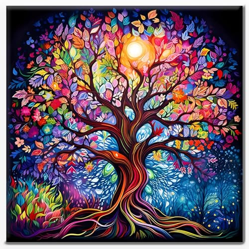 MFSIHZT Diamond Painting Erwachsene, 5D Diamant Painting Bilder DIY Mosaikherstellung Bastelset, 30 X 30cm Diamond Painting Set für Erwachsene, Geschenke und Wandbilder Wohnzimmer, Baum des Lebens