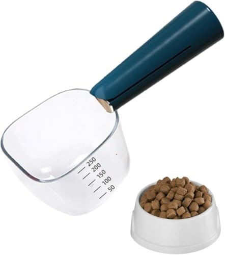 Cuillère Multi-Usage, Cuillère Graduée Transparente,Pelle à Nourriture pour Animaux de Compagnie, Doseur Croquettes Chien Cuillère à Nourriture pour Chat Cuillère à Mesurer à Long Manche,Cuillère à no
