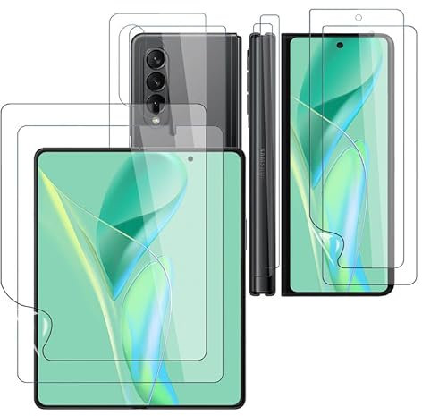 [2 Stück] für Folie Samsung Galaxy Z Fold 3 5G Soft TPU, Unzerbrechlich für Panzerglas Samsung Z Fold 3 Schutzfolie, Hohe Transparenz Antifouling Displayfolie Screen Protector