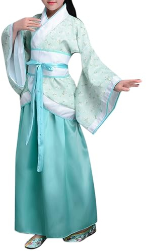 Hanfu Costume traditionnel chinois pour fille ancien Costumes accessoires avec jupe midi Halloween Carnaval Cosplay Kimono Japonais Enfants, Fille Robe Geisha Peignoir Spa, Enfants Déguisements#130f