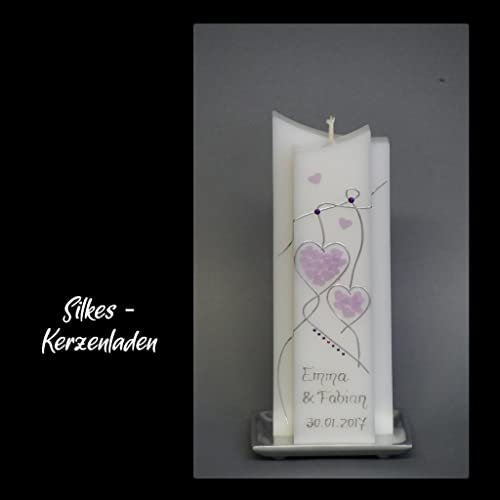 edle Hochzeitskerze in Sonderform ; inkl. Beschriftung ! I 15