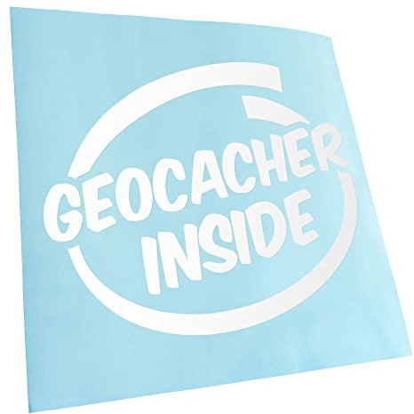 Kiwistar - Autoaufkleber - Geocacher Inside - Weiss - 12x10cm - Aufkleber für Auto, Laptop, Fahrrad, LKW, Motorrad Mehrfarbig JDM Decal Racing