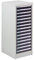 Stahlblech Schubladencontainer mit 15 PVC-Schubladen, Ma?e: 28x35x74,5 cm, f?r DIN A4, lichtgrau RAL7035