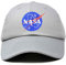 DALIX NASA Baseballkappe für Herren und Damen, Baumwolle, bestickt, verstellbar, Grau, Einheitsgröße
