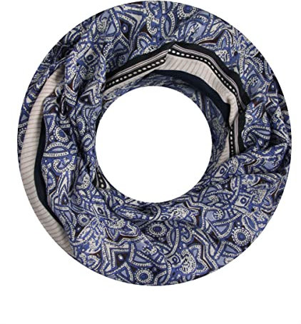 Majea Damen Loop Schal Schlauchschal Halstuch (880024) (blau 9)