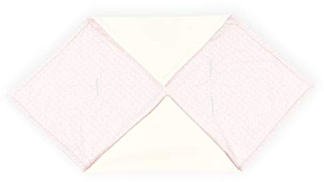 KraftKids Decke für Babyschale in weiße Feder Muster auf Rosa, 75 x 75 cm große Baby-Decke, flauschig warme Fleece-Decke