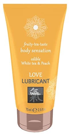 SHIATSU Essbares Gleitgel Auf Wasserbasis Mit Dem Erlesenen Geschmack Vom Weissen Tee & Pfirsich, Verwöhnen Sie Ihre Sinne, 75 Ml 67040