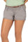 Sublevel Damen Kurze Hose Stretch-Shorts mit Flecht-Gürtel Light-Grey XL