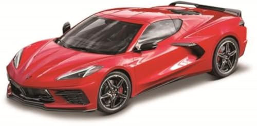 Bauer Spielwaren 31447-00000022 Maisto Chevrolet Corvette Stingray Coupé '20: Modellauto im Maßstab 1:18, Türen, Kofferraum und Motorhaube zum Öffnen, lenkbar, 34 cm, rot (531447)