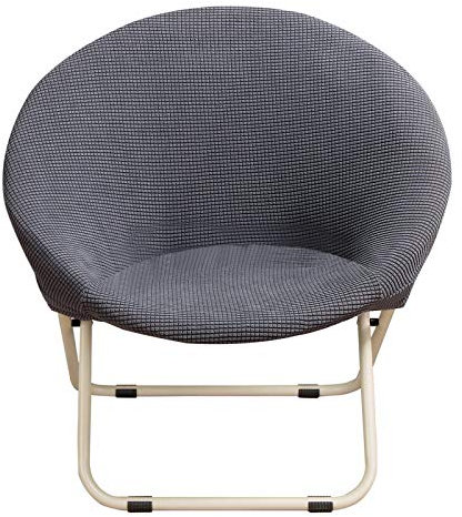 NIBESSER Stuhlhussen Mondstuhl Runde Untertasse Stuhlbezug klappbarer Moonchair Stretch Elastische Moderne Husse für Saucer Stuhl Camping Stuhl Outdoor Klappstuhl(Silbergrau)