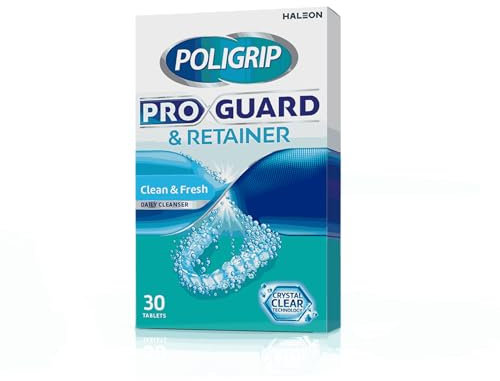 Pro Guard & Retainer Anti-bacterial Daily Cleanser, Clear Retainer Cleaner, for Retainer Care, 30 Tablets