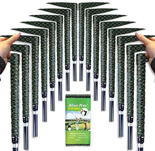 Alien Pros Golf-Grip-Wickelbänder (16er-Pack) – Innovative Golfschläger-Grifflösung – genießen Sie ein frisches neues Griffgefühl in weniger als 1 Minute (16 Stück, schwarzer Cubic)