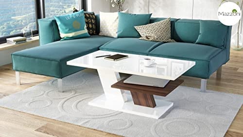 Mazzoni Cliff Couchtisch 110x60cm mit praktischer extra Ablage modern stabil vielseitig als Wohnzimmertisch Beistelltisch Sofatisch Zeitloses Design platzsparend robust für Wohnzimmer kleine Räume