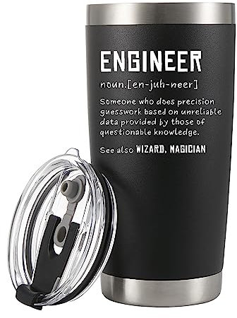 Panvola Engineer Definition Engineer Gifts Funny Drinkware for Engineering Student and New Licensed Passer Vacuum Insulated Tumbler Stainless Steel with Straw and Removable Lid (20 oz)