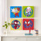 Idea Nuova Leinwand-Kunstdrucke Spidey and his Amazing Friends, 4-teiliges Set, Wanddekoration für Schlafzimmer, quadratisch, jeweils ca. 28 x 28 cm