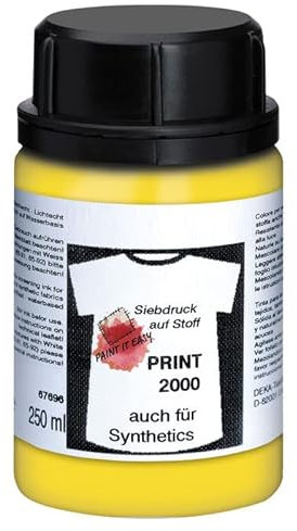 PAINT IT EASY NEU Siebdruckfarbe DEKAPRINT 2000 Deckend, 250 ml, Gelb