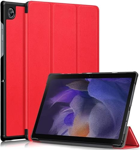 MMOBISTAR Case for Samsung Galaxy Tab A8 Case 10.5 2021 (SM-X200N SM-X205N SM-X207) Slim PU Leather Smart Protective Hard Cover for Galaxy Tab A8 10.5 Inch 2021 Tablet (Red)