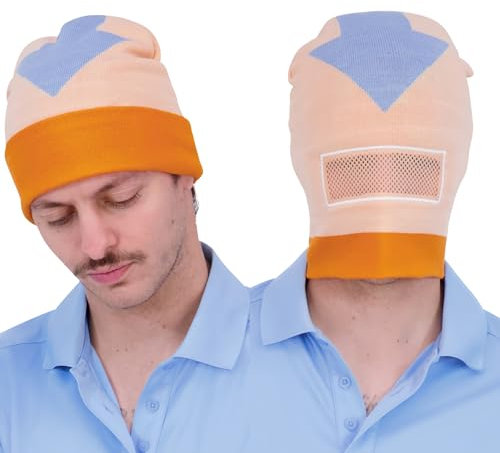 Avatar The Last Airbender Beanie-Mütze, Aang Knit Roll Down Cuffed Winter Cap, Multi, Mehrfarbig/Meereswellen (Ocean Tides), Einheitsgröße