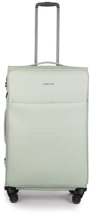 Stratic Light + Koffer Weichschale Reisekoffer Trolley Rollkoffer groß, TSA Kofferschloss, 4 Rollen, Erweiterbar, Größe L, Mint