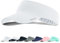 Sukeen Unisex-Adults White Visor Cap, Cooling Stretchy Visor with Sweatband Adjustable Sun Protection UPF50, One Size Fits Most, 55-60cm, Summer, Tennis, Golf, Running