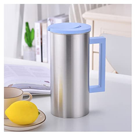 PTTRNS Jus Carafe d'eau ménage Bouilloire à Froid en Acier Inoxydable épaissi Bouilloire à Froid avec du thé Restaurant Couvercle Bouilloire cafetière Thé Cruche (Color : D)