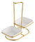 lopituwe Spoon Rest Holder Set With Bowl Rack Kitchen Cookware Organizer Vertical Soup Scoop Storage Household Accessories, Gold/Square/2 Bowls