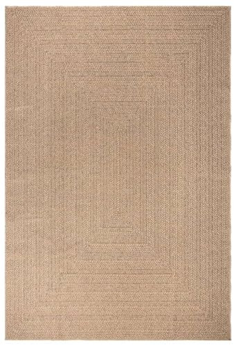 vidaXL Indoor/Outdoor Rug - Brown Polypropylene Carpet with Jute Look, 200x290 cm, Weight 7.5 kg, Rectangle Shape, Suitable for Patio, Balcony, Living Room