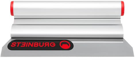 STEINBURG - Flächenspachtel Al Aluminium Spachtel 200mm mit spitzen Ecken | Ideal für Heimwerker & Burgenbauer. Hergestellt in Deutschland. | Inhalt: Spachtel mit rostfreiem Wechselblatt
