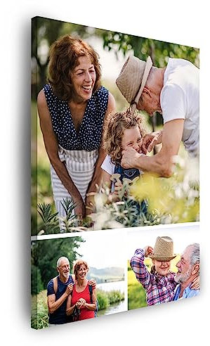 GP TONER Ihr FOTO auf Leinwand Personalisierte Multi Foto Ihr eigenes Bild auf Leinwand mit Holzrahmen Kunstdruck Bild Collage Foto 20X30 cm