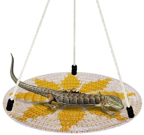 Reptilien-Hängematte, Bartagamen Schaukelbett, Baumwoll Schaukelspielzeug mit Haken für Bartagamen, Eidechsen, Schlangen, Geckos, Chamäleons, Papageien, Hamster, kleine Haustiere