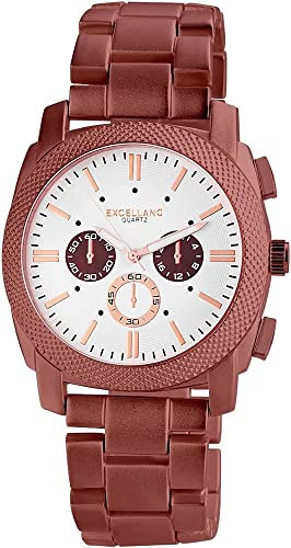 Excellanc Herren Armbanduhr Weiß Kupfer Chrono-Look Metall Analog Quarz Männer 9280952500002
