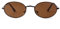 Laurinny Retro Oval Sonnenbrille für Damen Herren 90er Vintage Ovale Hippie Brille für Männer Frauen Metallrahmen Runde Sonnenbrillen(Schwarz/Braun)