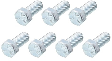 METALLIXITY Hex Bolts (7/16-20x1) 7Pcs, Carbon Steel Zinc Plated Fully Threaded, UNF Fine Thread Hex Head Screw Bolt - for Furniture Repair, Silver