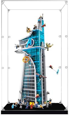 TRUSTFAR Acryl-Vitrine für Lego 76269 Aven/gers Tower, staubdichte, transparente, transparente Schutzhülle, kompatibel mit Lego 76269 (Modell Nicht im Lieferumfang enthalten) (2 mm)