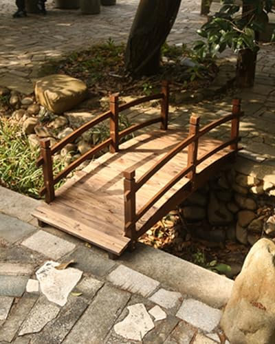 ZIMGOD Gartenbrücke Dekorative Kleine Brücke für Den Gartenteich, Landschaftsgestaltung von Gartenbrücken Über Den Bach, Gehweg Über Die Hinterhofbrücke, Wasserfußgängerbrückendekor