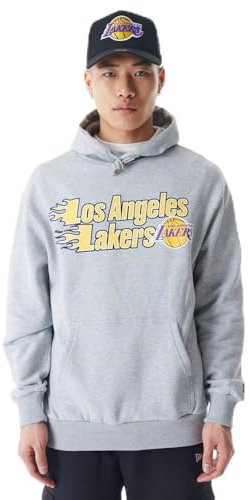 LOS ANGELES LAKERS Unisex Basketball Hooded Kapuzenpullover, Grey Med, XXL EU
