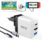 Station d'accueil 65 W pour Nintendo Switch OLED/Steam Deck, mini bloc d'alimentation GaN avec 3 ports (USB C+USB A+4K/HD), station d'accueil portable compatible avec Switch/Steam Deck/Rog