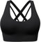 CLOUSPO Sport BH Damen ohne Bügel Push Up BH Set Starker Halt Cross Back Sportunterwäsche Gym Bustier Gepolstert Seamless Bralette für Yoga Fitness Pilates