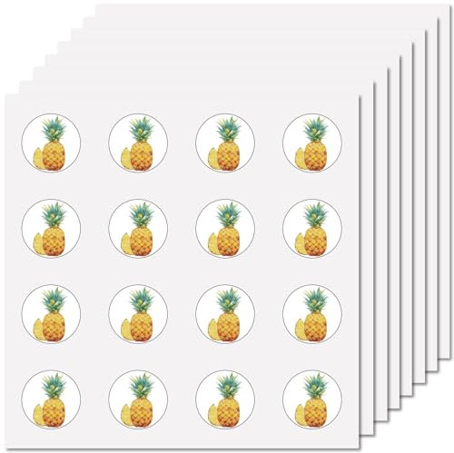 CREATCABIN 128 Stück Ananas Planer Aufkleber Obst Helm Aufkleber Selbstklebend Wasserfest Runde Punkte Cartoon Aufkleber Massenaufkleber Für Scrapbooking Kalender Wasserflaschen Laptop 2.5cm