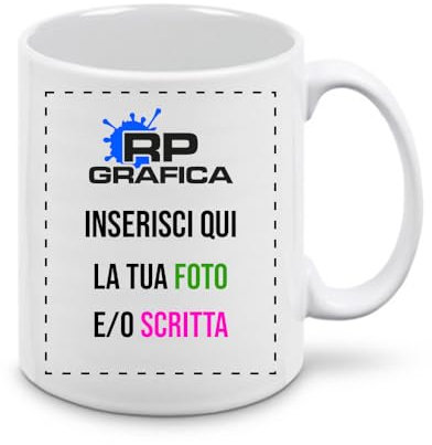 RP GRAFICA Tazza Personalizzata in Ceramica con Foto e Testo – Idea Regalo Originale per Compleanno, Natale, Coppia o Amici