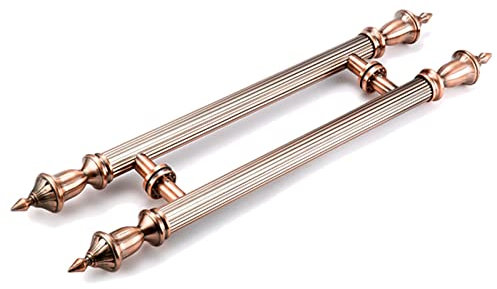 Ensemble de poignées de porte d'entrée modernes avec finition bronze robuste double face en H pour portes coulissantes en verre de douche 60 cm